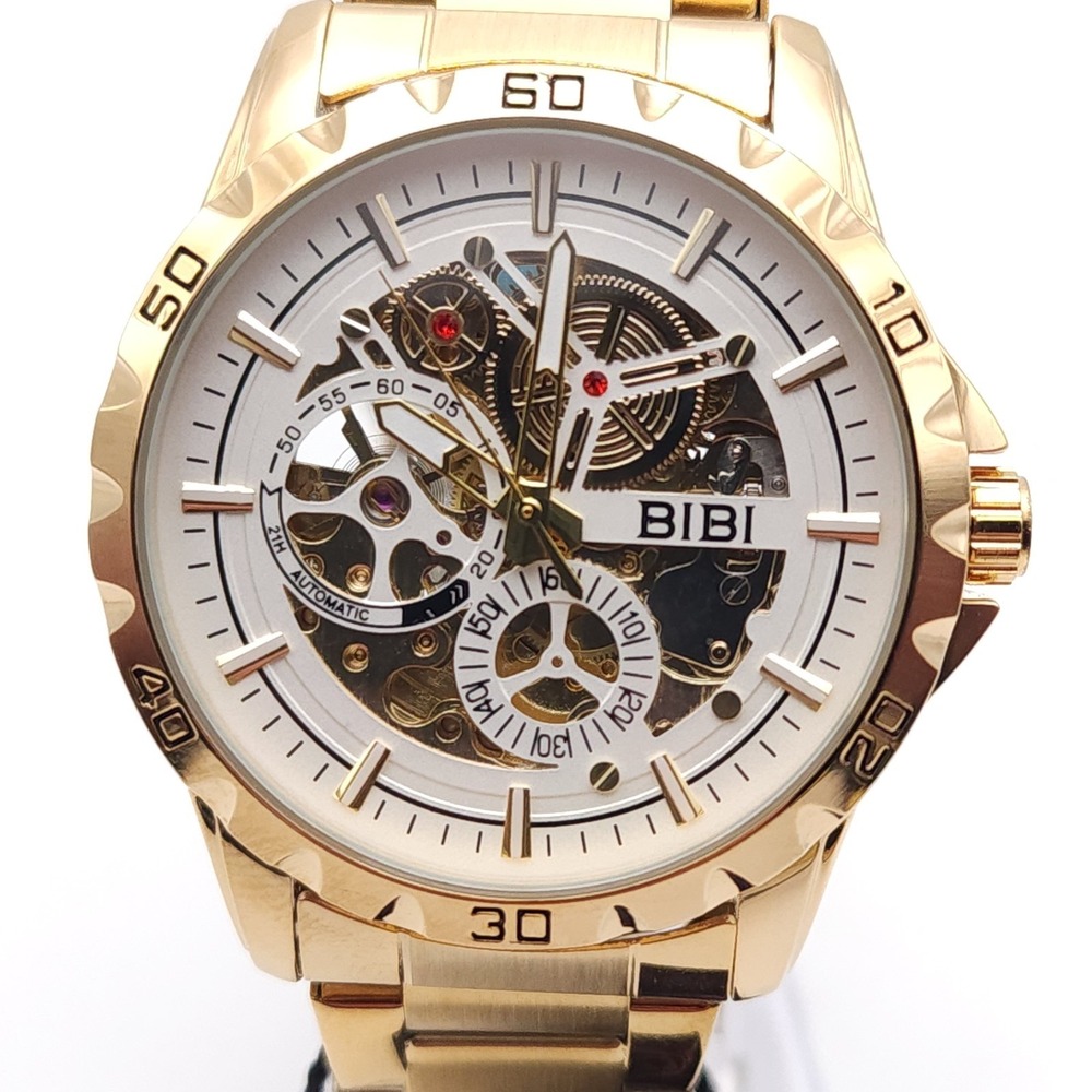 BIBI Skeleton Automatic Watch Gold 42mm - Picture 3 of 17
